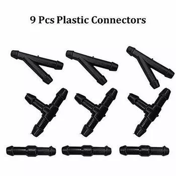 СОЕДИНИТЕЛЬ ШЛАНГА ОМЫВАТЕЛЯ ВЕТРОВОГО СТЕКЛА Замена шланга жидкости Заменяет разветвитель 2 м 9 шт. Аксессуар Черный автомобиль Практичный CHINA