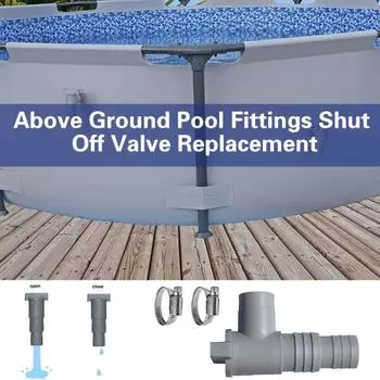 Соединитель шланга широко совместим с крепежным зажимом калибра 32 мм, надземным бассейном, плунжерным клапаном для плавания серый