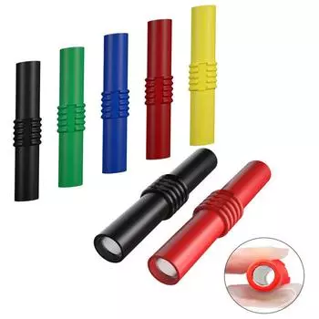 Соединитель типа «банан» 4 мм на 4 мм, изолированный разъем типа «банан», гнездо типа «банан» зелёный