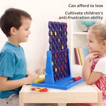 Соединяемая шахматная игрушка «4 в ряд» с утяжеленными фигурами, обучающая настольная игра с магнитной присоской, веселая семейная развлекательная игра для мозга для детей синий/фиолетовый