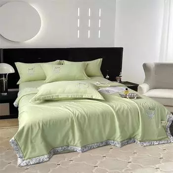 Соевое одеяло с кондиционером, теплое шелковое хлопковое зимнее пуховое одеяло, четырехсезонное жаккардовое шелковое шелковое летнее прохладное одеяло 100x150cm 1pc