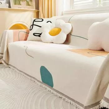 Sofa Cover Cloth Full Cover Towel Advanced Artistic Sense Four Seasons Universal Anti-Cat s Paw Can Be Covered Thick Cover Towel Blanket 180*130cm