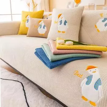 Sofa Cushion All-Season Universal Seat Cushion Non-Slip Leather Sofa Cover Simple Modern Cushion Dustproof Cover Cloth 70*70cm