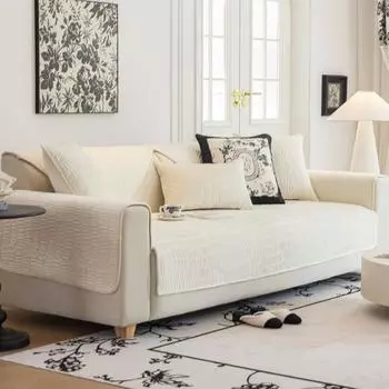 Sofa Cushion All-Season Universal Thickened Fleece Non-Slip Anti-Scratching French Cream Style Cushion Leather 70*70cm