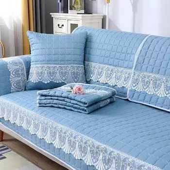Sofa Cushion All Year Round Neutral Non Slip Simple Cloth Modern Cushion Sofa Cover All-Inclusive Universal Cover Cover Full Covered Baby Sling Sujin-Blue 90*70cm