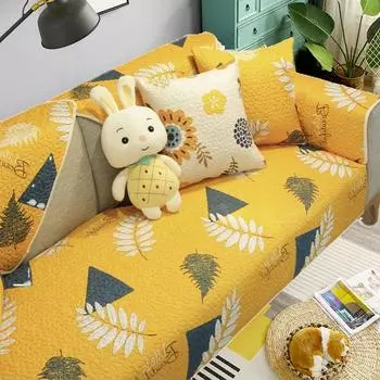 Sofa Cushion Cushion All Year Round Neutral Cute Sofa Cushion Fabric Non Slip All Year Round Neutral Sofa Slipcover Towel Cover Full Covered Golden branches and Jade leaves 70*90cm piece