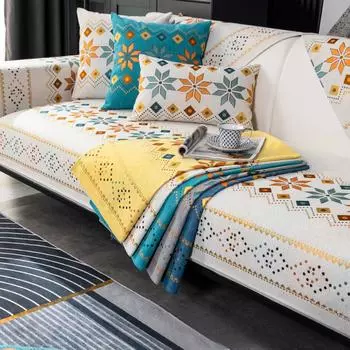 Sofa Cushion Four Seasons Universal Simple Modern Chenille High-End Non-Slip Seat Cushions Sofa Cover All-Inclusive Universal Cover 70*70CM