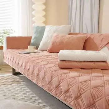 Sofa Cushion Four Seasons Universal Simple Modern Backrest Towel Non-Slip Cover Cloth Cushion Rhombus Sofa Cover 70X70
