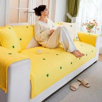 Sofa Cushion Four Seasons Universal Sofa Cover Cover Non-Slip Cushion Pastoral Style Cover Towel Washable Cushion 70*70cm