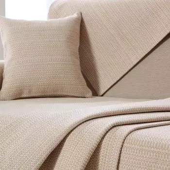 Sofa Cushion Gray Linen Cotton Linen Fabric Thickened Non Slip Warm All Year Round Sofa Towel Slipcover Backrest Minimalist Modern Fall and Winter Khaki Dining chair cushion: 45*45cm with Shoelace