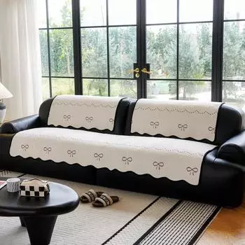 Sofa cushion new four-season universal cream wind non-slip straight row seat cushion one-piece leather sofa cover towel 90*70cm