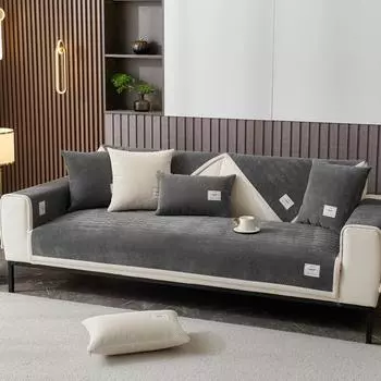 Sofa cushion new four-season universal non-slip simple high-end polyester fiber straight row special seat cushion 70*70cm