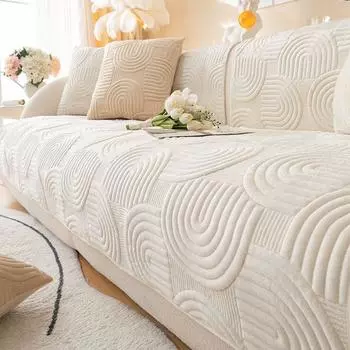 Sofa Cushion Plush Thickened Non-Slip Four Seasons Universal Winter Leather Sofa Cover Cover Cloth 70*70