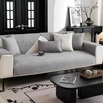 Подушка для дивана из чистого хлопка, современный, простой, вышитый, нескользящий чехол для дивана, французский, высококачественный, ткань для дивана, четыре сезона 70*70cm