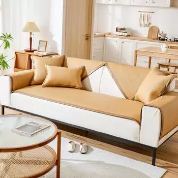 Sofa Cushion Summer Cool Ice Silk PE Rattan Mat Light Luxury Sofa Cover High-Grade Summer Mat Cushion 60*60cm