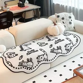 Sofa Cushion Summer Graffiti Cushion Cover Towel Anti-Slip Sofa Mat 90*90cm