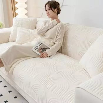 Sofa Cushion Winter Plush Non-Slip Seat Cushions Simple Modern Leather Sofa Cover Cover Cloth 70*70cm