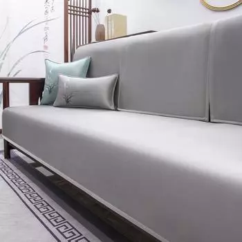 Sofa Seat Cushion for Summer Non-Slip Cover Cover Solid Wood Sofa Cushion New Chinese Summer Cushion Summer Ice Silk 90*70cm