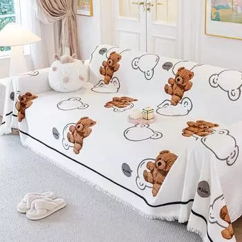 Sofa Towel Full Cover Cloth Cartoon Creative Chenille Sofa Cover All-Inclusive Universal Cover Anti-Scratching Sofa Cushion 180*130cm