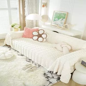 Sofa Towel Full Cover One-piece Winter Plush Thickened Sofa Cover Cloth Towel All-inclusive Sofa Cover Universal Universal 90X180