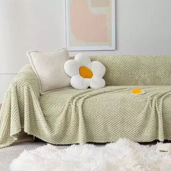 Sofa Towel Non-Slip Full Covered Universal Sofa Cushion Premium Dustproof Cover Cloth Plush Winter Sofa Cover 180*130