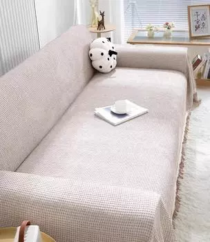 Sofa Towel Tassel edge Waffle cushion Sofa Coverfor Sofa Coverfor living room decoration Couch Cover Tian Chenille 90x90