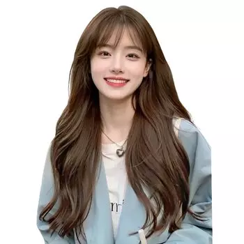 Sofeiyan Длинные вьющиеся волны Малый тепловой полный маленький парик для лица Сетка в комплекте Парик, Волосы, Перманент, Натуральный, Лицо, Милый, Устойчивый, Повседневный, Харадзюку, Косплей, темно-коричневого