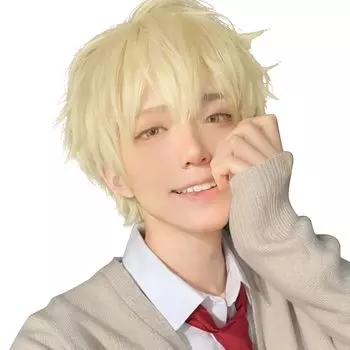 Sofeiyan Small Heat Handsome Full Shota Everyday Wig Net Included Парик, мужской парик, короткий, кроссдрессинг, черный, синий, золотой, натуральный, лицо, устойчивый,
