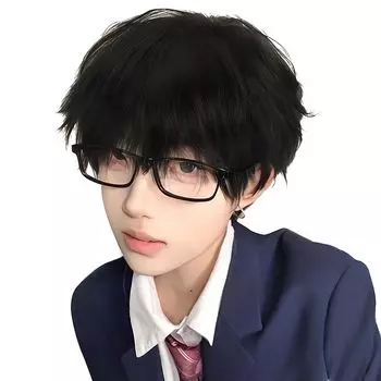 Sofeiyan Small Heat Handsome Full Shota Everyday Wig Net Included Парик, мужской парик, короткий, кроссдрессинг, черный, синий, золотой, натуральный, лицо, устойчивый, темно-коричневого