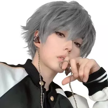 Sofeiyan Small Heat Handsome Full Shota Everyday Wig Net Included Парик, мужской парик, короткий, кроссдрессинг, черный, синий, золотой, натуральный, лицо, устойчивый, темно-серого