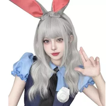 Sofeiyan Wig Long Curly Hair Curly Blonde Wave Crossdressing Wig Lolita Cosplay Full Wig Korean Style Small Face Heat Resistant Natural Net Included