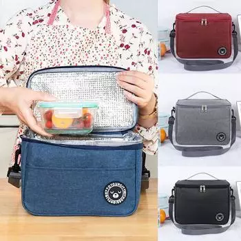 (Софиелес)Изолированная коробка для обеда для пикника, портативная охлаждаемая сумка, водонепроницаемая сумка для обеда большой емкости, сумка для пикника S чёрный