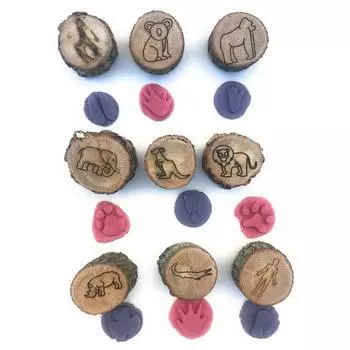 (Софиелес)Следы животных, штампы, деревянные поделки, детские игрушки для раннего образования A