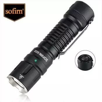 Sofirn SC33 XHP70.3 HI LED 21700 Тактический фонарик 5200 лм USB C Перезаряжаемый уличный фонарь 5000K With Battery чёрный