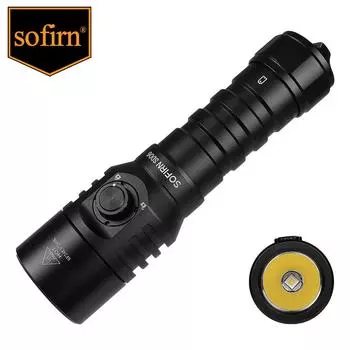 Sofirn SD06 Фонарь для подводного плавания SFT70 Мощный 3200 лм 21700 Фонарик для дайвинга Поворотный переключатель с режимом блокировки 6500K 6000-6500K чёрный