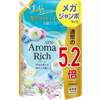 Soflan Aroma Rich Soflan Aroma Rich Sara Flower Aroma смягчитель для белья сменный блок Mega Jumbo 2000 мл [большая емкость] (Аромат Аква)
