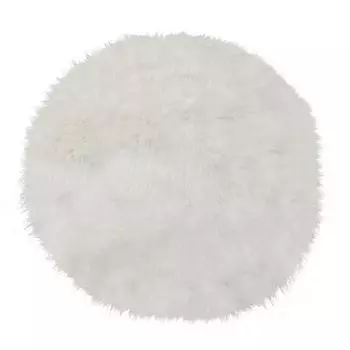 Soft Artificial Sheepskin Rug Round Fur Chair Cushion Cover Bedroom Carpet Warm Balcony Pad 80cm белый
