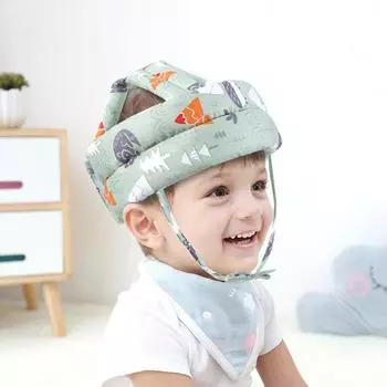 Soft baby head pillow protective pad Baby pillow cartoon image 360 degree protective pillow breathable rebound anti-fall baby an зелёный