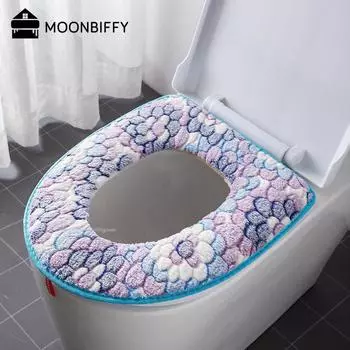 Soft Bathroom Toilet Seat Closestool Washable Warmer Mat Cover Pad Cushion Bathroom Toilet Toilet Seat Toilet Toilet Seat Cover