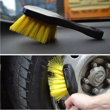 Soft Bristle Car Wash Brus Car Tire Brush Short Handle Utility Scrub Brush Heavy Duty Cleaning Brush for Outdoor Wheels and Tire