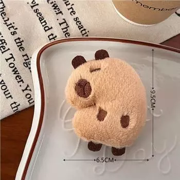 Soft Capybara Plush Keychain Cartoon Guinea Pig Pendant Funny Plush Brooches Hanging Accessory Style D(Brooch)