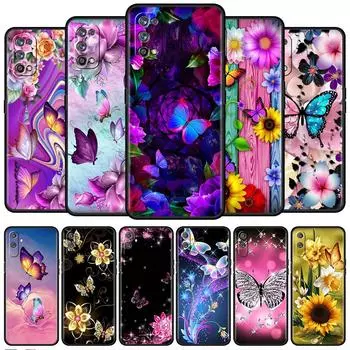 Мягкий чехол для Oppo Realme 8 C21Y C21 GT Neo 2 Pro 3 7 9 Pro 8i 6 C11 9i C35 C15 C12 C3, чехол для телефона с бриллиантами, цветами, бабочками Realme C11 2020