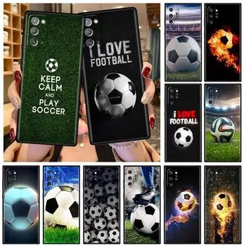 Мягкий чехол для Samsung Galaxy Note 20 Ultra 10 Plus Lite A50 A70 A20 A40 A20e 9 8 A60 A10e Funda Phone Cover I Love Football Capa Samsung Note 8