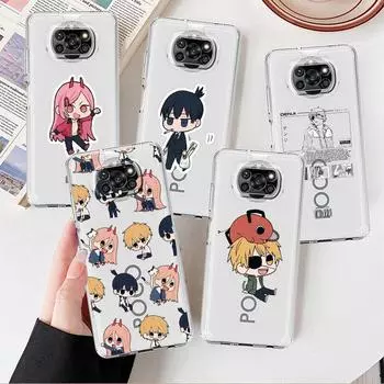 Soft Case For Xiaomi Mi Poco X3 NFC 11T Pro 11 Lite X4 F3 M3 M4 10T 9T Note 10 12X 11X F1 Clear Phone Cover Chainsaw Man Power Mi Note 10