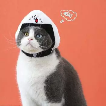 Soft Cat Headgear Cartoon Snapper Pet Hat Cat Headwear Taiyaki Head Cover Halloween Style A