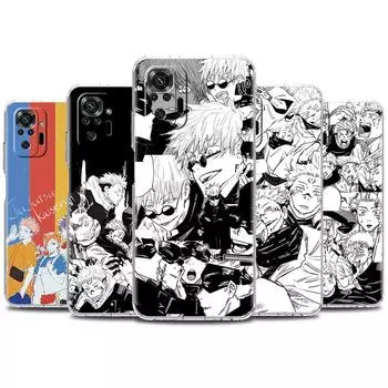 Soft Clear Case For Xiaomi Redmi Note 10 9 8 Pro 9S 10S 8T 9A 9C K40 7 9T 8A Shockproof Silicone Phone Cover Jujutsu Kaisen Gojo Redmi K40