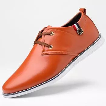 Soft Comfortable Men Business Casual Leather Shoes Spring Autumn Loafers Slip On Classic Man Handsome Flats Shoes Moccasins 38 синий