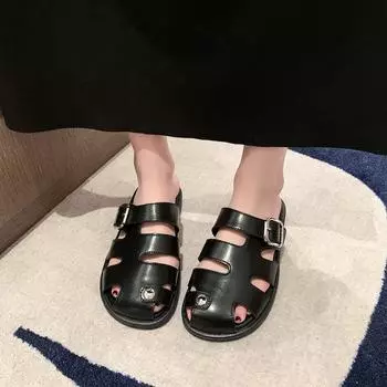 Soft Cork Casual Sandals Women Summer Beach Slides Slippers Flip Flops Non-slip Buckle Strap Girls Laides Indoor Outside Sho 35 бежевый