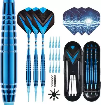 Soft dart set 2BA dart set dart arrows made of copper with high friction force for beginners and intermediate players (sapphire blue)