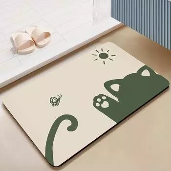 Soft diatom bathroom absorbent floor mat, quick-drying toilet at the door of the bathroom, household floor mat, door mat carpet 40X60cm 15.7X23.6in